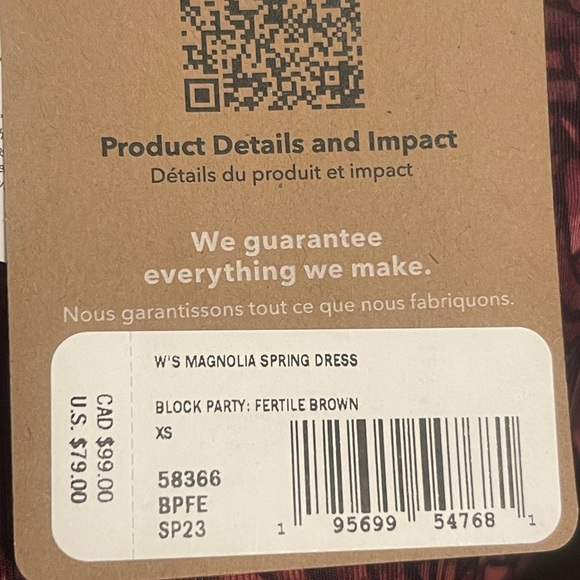 Patagonia Magnolia Spring sporty, Dress Womens Extra Small Floral Print Brown - Picture 6 of 9